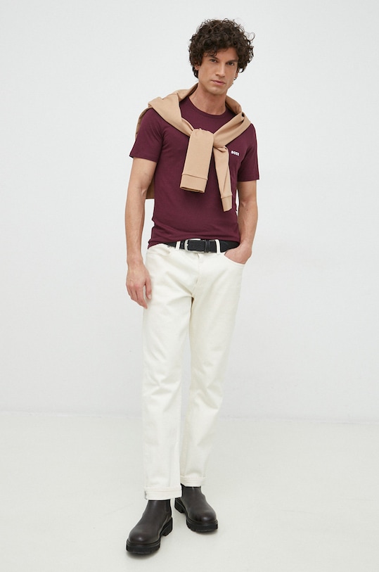 BOSS longsleeve bawełniany Pado 30 50468392 beżowy AA00