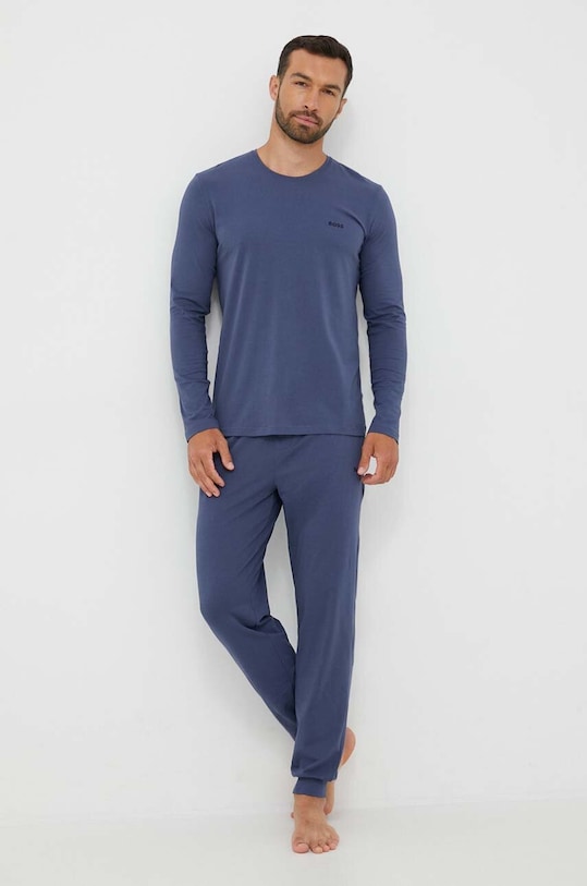 Μακρυμάνικο lounge BOSS 50480541 μπλε AW23