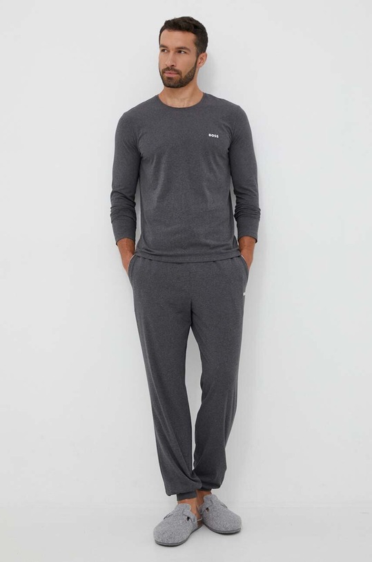 BOSS longsleeve lounge 50480541 szary AW23