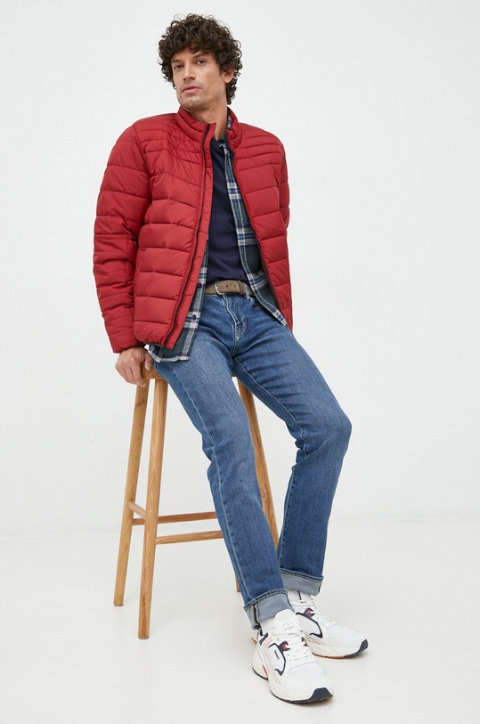 Памучна тениска Lacoste TH9665 тъмносин AW22