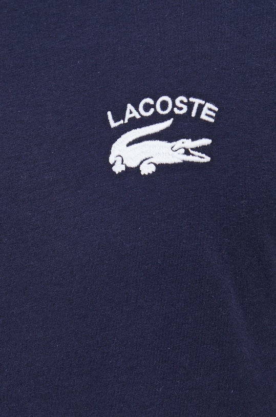 Памучна тениска Lacoste TH9665 тъмносин