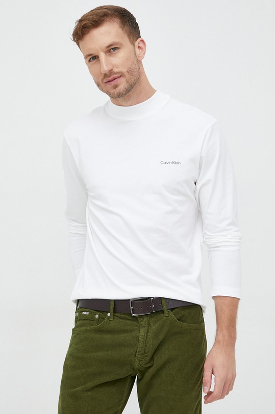 Majica dugih rukava Calvin Klein K10K110179.9BYY bijela AW22
