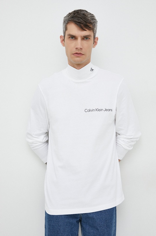 Хлопковый лонгслив Calvin Klein Jeans хлопок белый J30J321707.9BYY