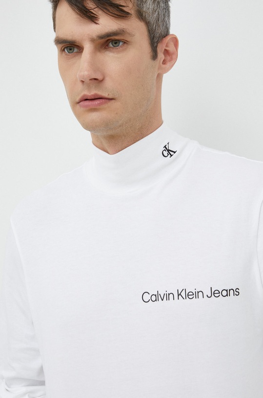 Хлопковый лонгслив Calvin Klein Jeans белый J30J321707.9BYY