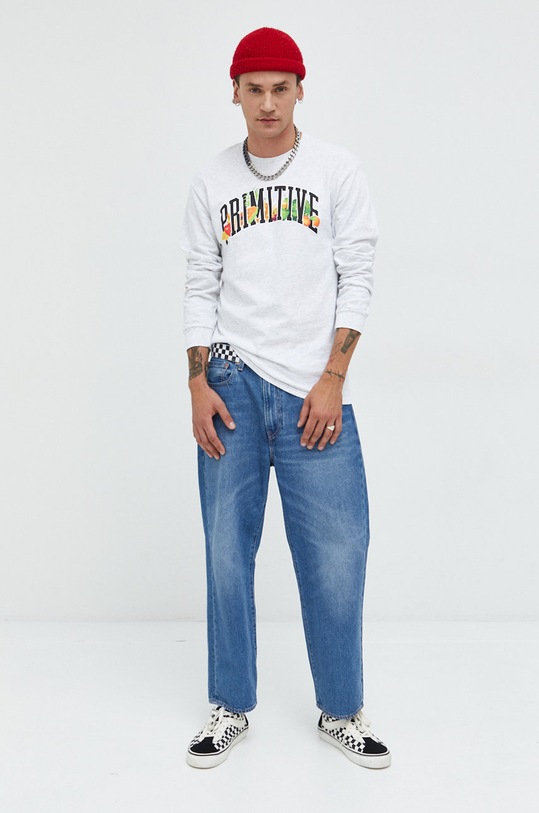 Блуза с дълги ръкави Primitive papfa2214.ashht сив AW22
