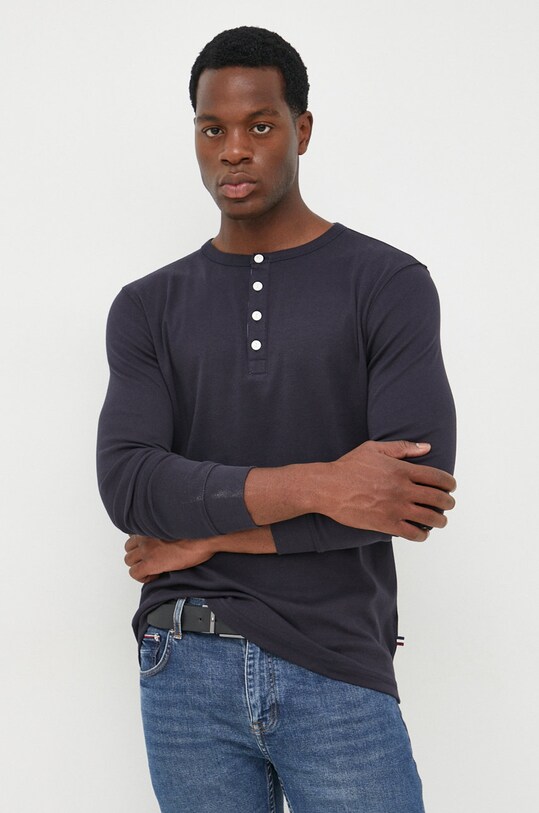Lindbergh longsleeve bawełniany granatowy 30.420095.NAVY