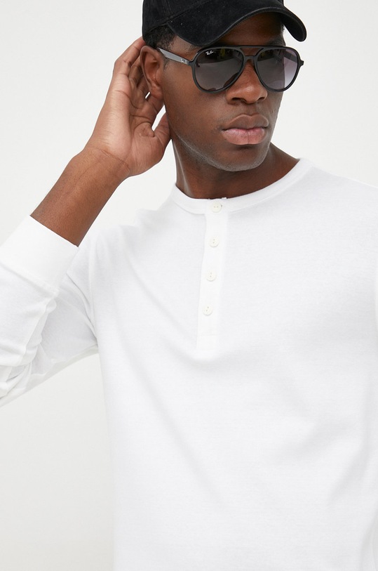 Îmbrăcăminte Lindbergh longsleeve din bumbac 30.420095.WHITE alb