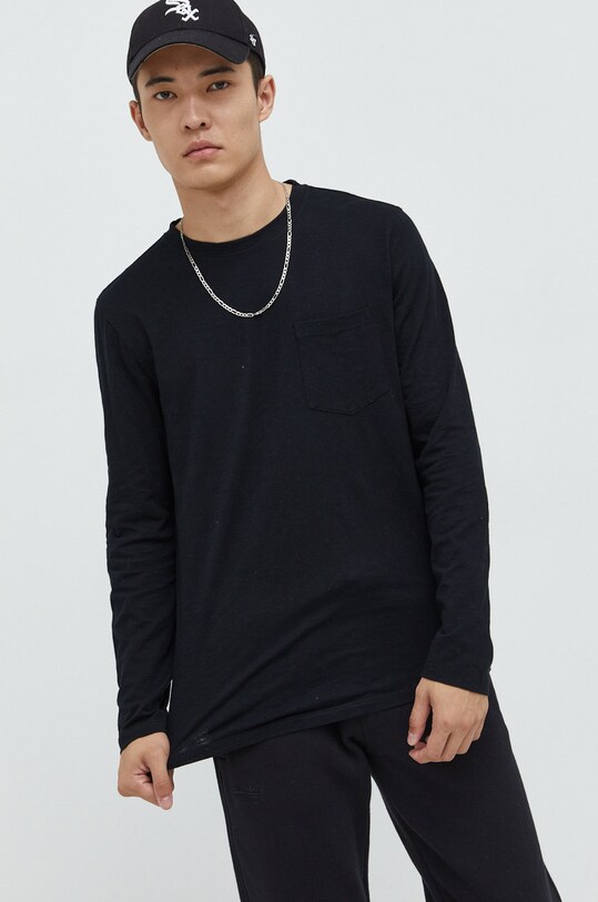 Superdry longsleeve bawełniany bawełna czarny M6010724A.02A