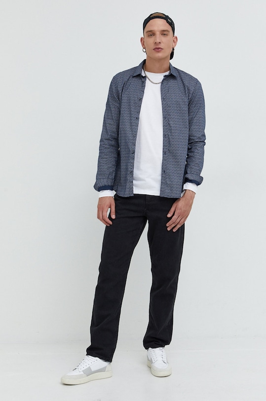 Jack & Jones longsleeve bawełniany JCOAIR 12213539.White biały AW22