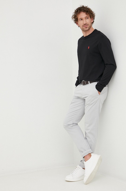 Polo Ralph Lauren longsleeve bawełniany 710671467001 czarny AW22