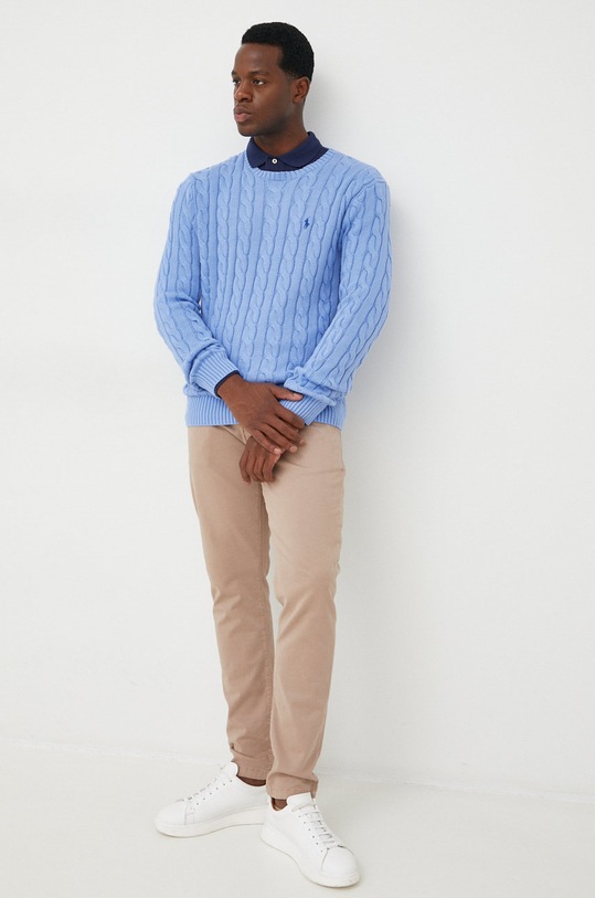 Polo Ralph Lauren longsleeve bawełniany 710814438003 granatowy AW22