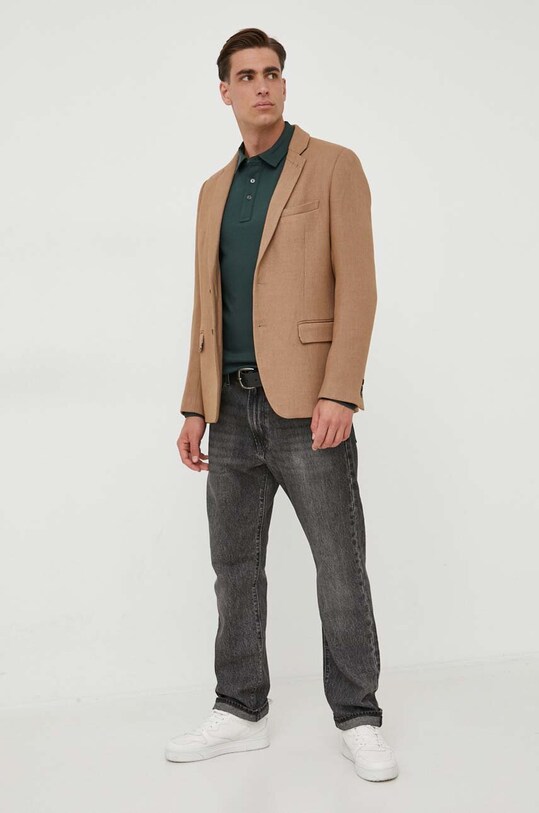 Michael Kors longsleeve bawełniany CF150CFC93 zielony AW24