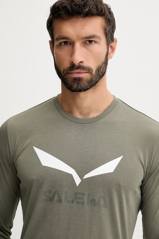 Salewa longsleeve sportowy Solidlogo zielony 00.0000027340