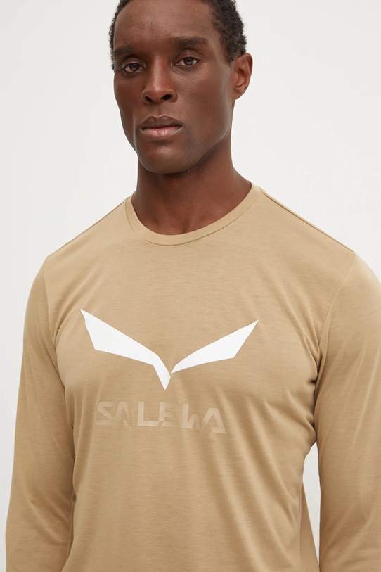 Спортивный лонгслив Salewa Solidlogo зелёный 00.0000027340