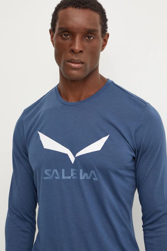 Salewa longsleeve sportowy Solidlogo niebieski 00.0000027340