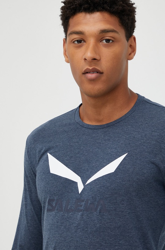 Salewa longsleeve sportowy Solidlogo niebieski 00.0000027340