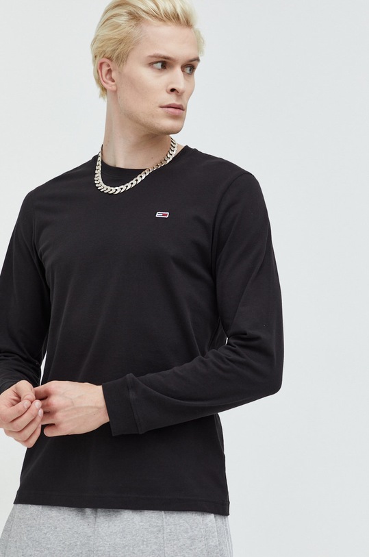 Tommy Jeans longsleeve bawełniany bawełna granatowy DM0DM13228.9BYY