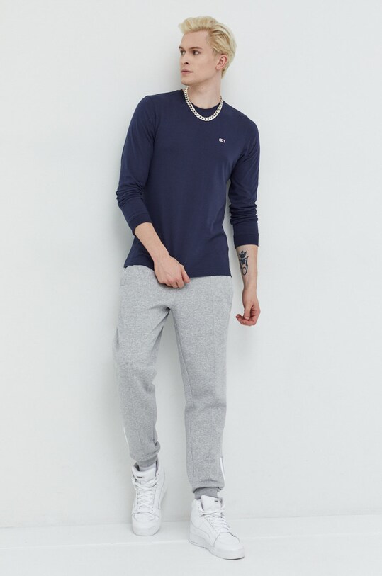 Памучна блуза с дълги ръкави Tommy Jeans DM0DM13228.9BYY тъмносин AW22