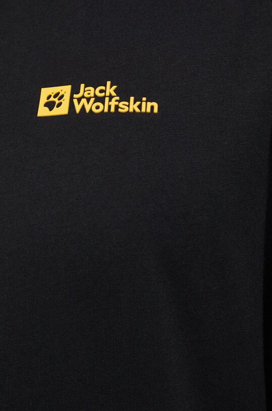 Jack Wolfskin longsleeve din bumbac Essential 1808821 negru