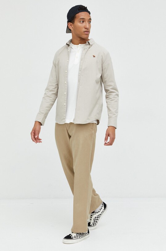 Abercrombie & Fitch longsleeve bawełniany KI124.3413.100 biały AW22