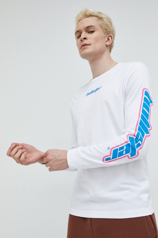 Bavlněné tričko s dlouhým rukávem Hollister Co. KI323.2234.100 bílá AW22