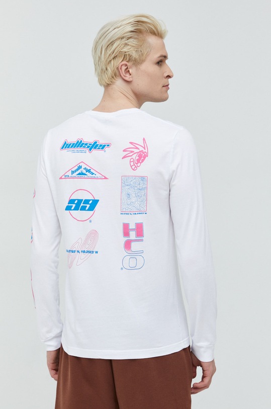 Дрехи Памучна блуза с дълги ръкави Hollister Co. KI323.2234.100 бял