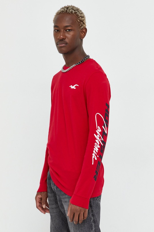 Pamučna majica dugih rukava Hollister Co. pamuk bijela KI323.2295.100