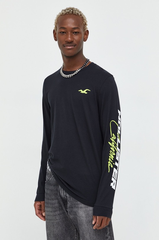 Pamučna majica dugih rukava Hollister Co. KI323.2295.100 bijela AW22