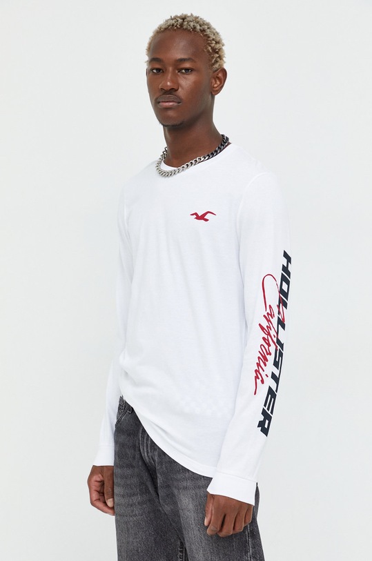 Odjeća Pamučna majica dugih rukava Hollister Co. KI323.2295.100 bijela