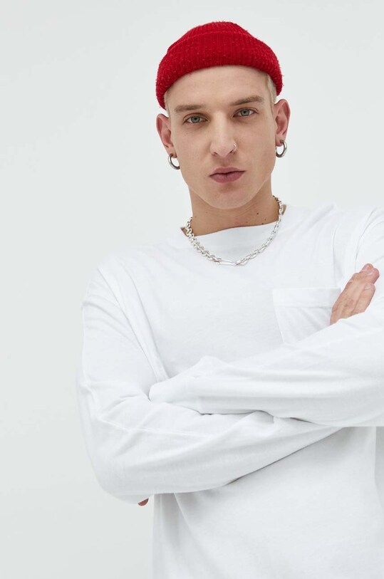 Abercrombie & Fitch longsleeve bawełniany bawełna biały KI124.3086.100