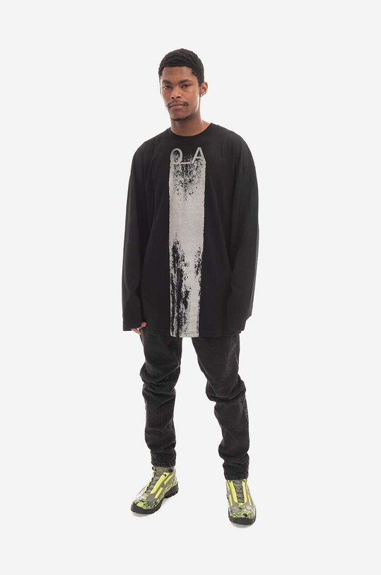 Бавовняний лонгслів A-COLD-WALL* Plaster LS T-shirt ACWMTS094 чорний AW22