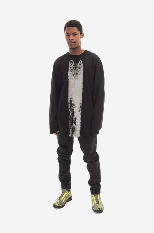 Bombažna majica z dolgimi rokavi A-COLD-WALL* Plaster LS T-shirt ACWMTS094 črna AW22