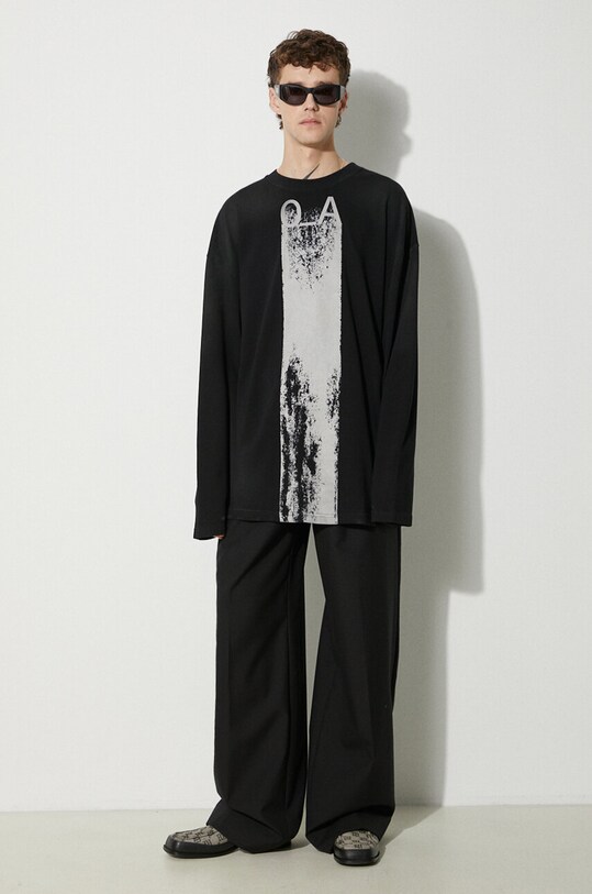 A-COLD-WALL* cotton longsleeve top Plaster LS T-shirt ACWMTS094 black AW22