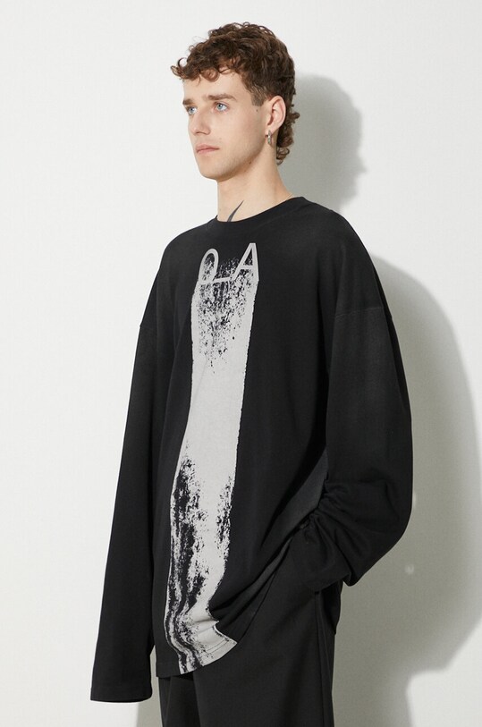 A-COLD-WALL* cotton longsleeve top Plaster LS T-shirt black ACWMTS094