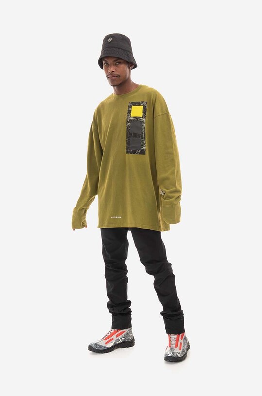 A-COLD-WALL* longsleeve bawełniany Relaxed Cubist LS T-shirt ACWMTS098 zielony AW22