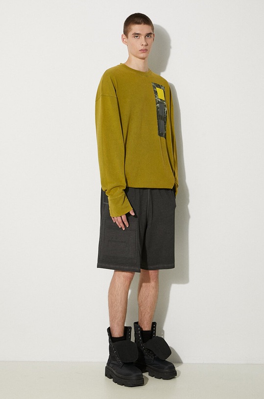 A-COLD-WALL* longsleeve bawełniany Relaxed Cubist LS T-shirt ACWMTS098 zielony AW22