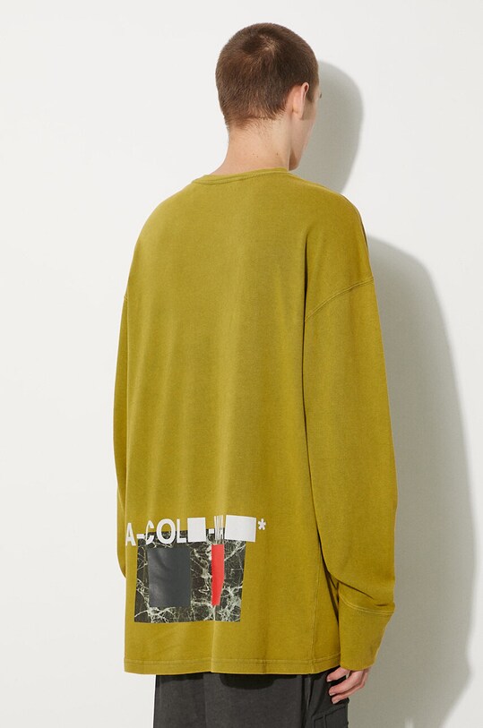 Odzież A-COLD-WALL* longsleeve bawełniany Relaxed Cubist LS T-shirt ACWMTS098 zielony