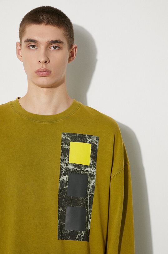 A-COLD-WALL* longsleeve bawełniany Relaxed Cubist LS T-shirt ACWMTS098 zielony