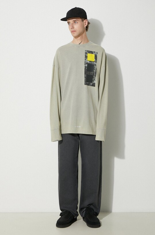 Бавовняний лонгслів A-COLD-WALL* Relaxed Cubist LS T-shirt ACWMTS098 сірий AW22