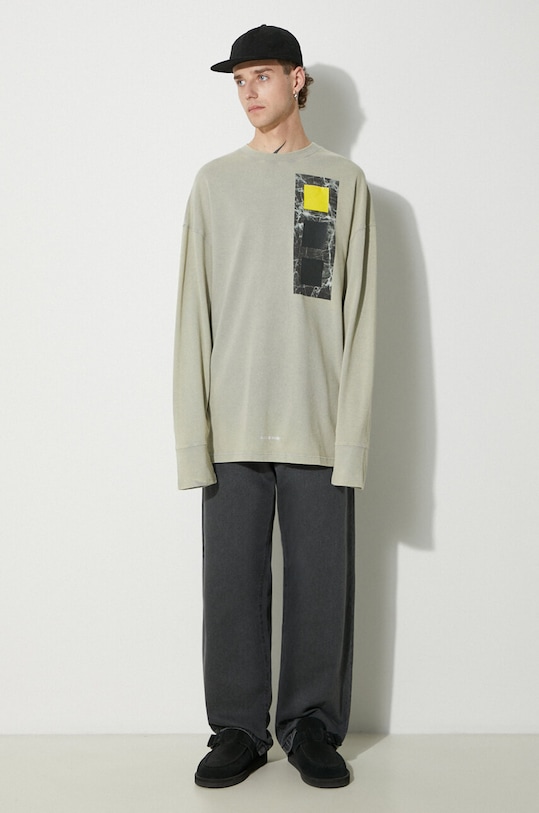 A-COLD-WALL* longsleeve bawełniany Relaxed Cubist LS T-shirt ACWMTS098 szary AW22