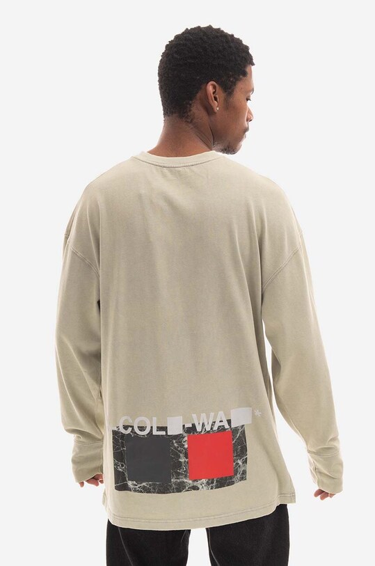 Одежда Хлопковый лонгслив A-COLD-WALL* Relaxed Cubist LS T-shirt ACWMTS098 серый