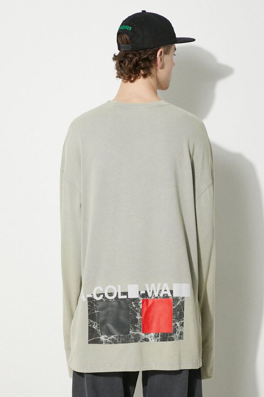 Clothing A-COLD-WALL* cotton longsleeve top Relaxed Cubist LS T-shirt ACWMTS098 gray
