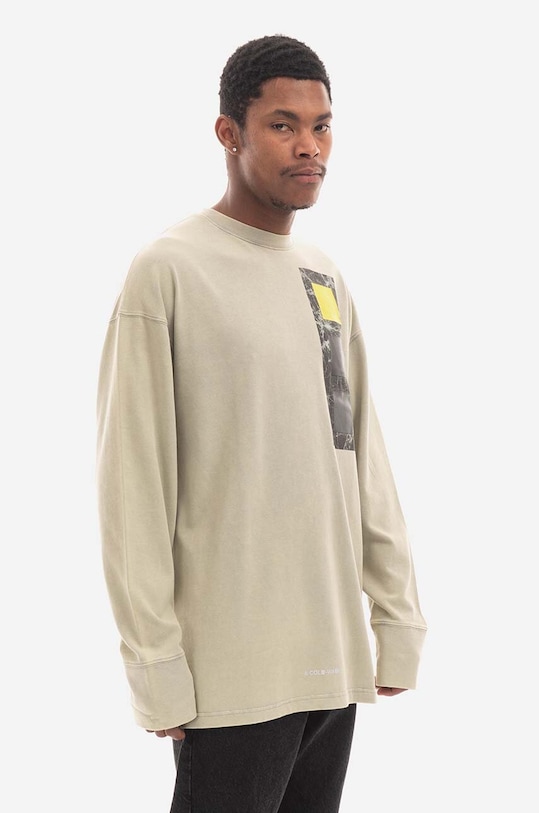 Bavlnené tričko s dlhým rukávom A-COLD-WALL* Relaxed Cubist Longsleeve T-shirt ACWMTS098 MOSS GREEN ACWMTS098