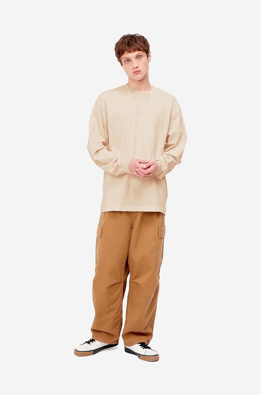 Carhartt WIP cotton longsleeve top I030670 beige AW22