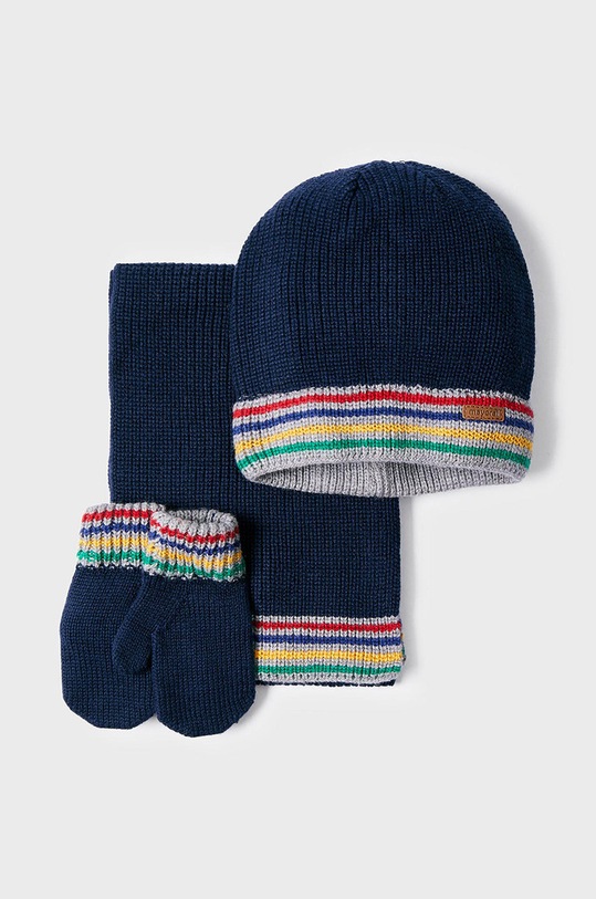 Mayoral czapka, szalik i rękawiczki dziecięce 10278.3B.CZAPKAKOMPLET granatowy AW22