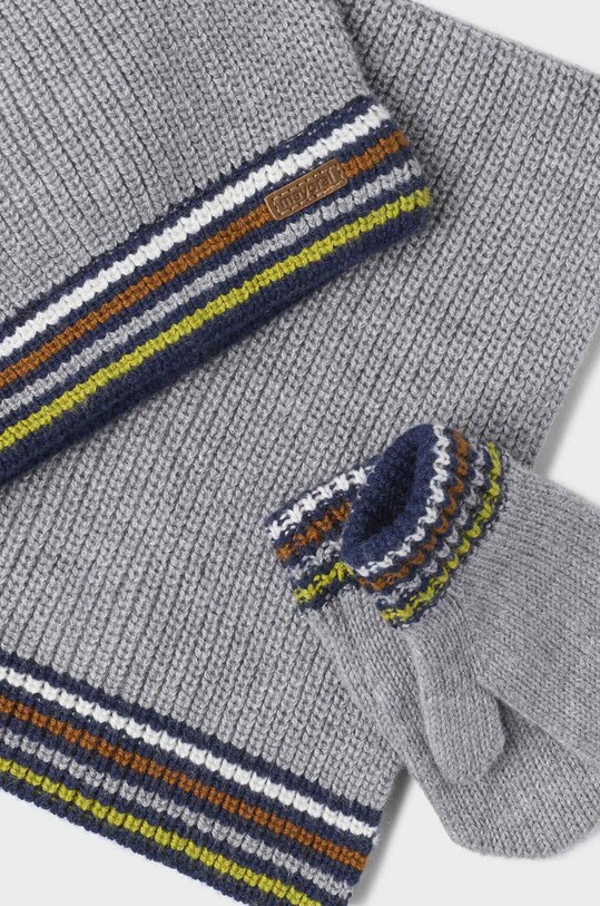 Mayoral czapka, szalik i rękawiczki dziecięce 10278.3B.CZAPKAKOMPLET szary AW22