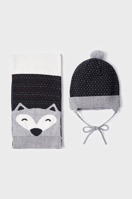 Mayoral czapka i szalik dziecięce 10279.3D.CZAPKAKOMPLET szary AW22