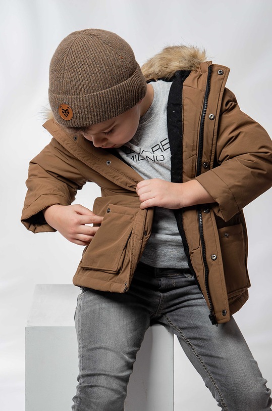 Jamiks czapka dziecięca wełna brązowy ARTO.JZF055.B