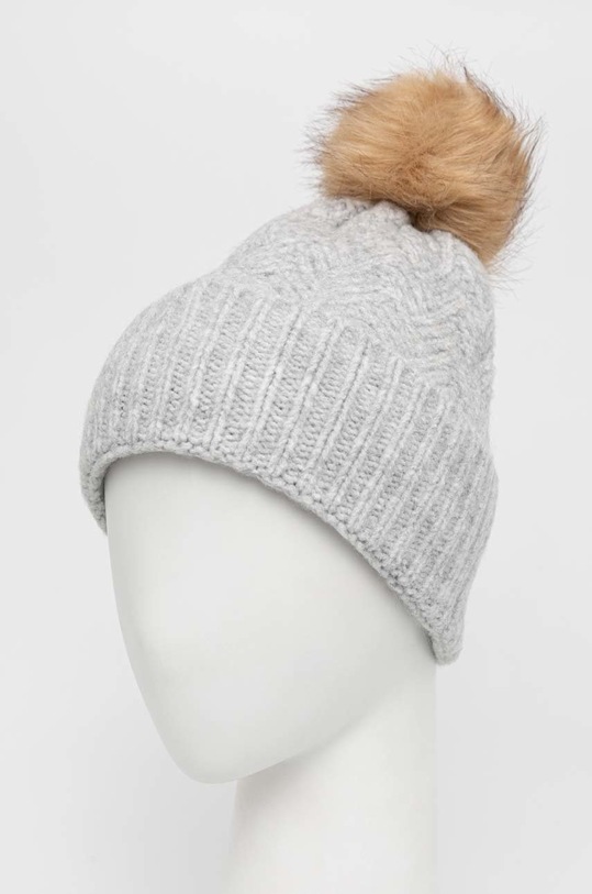 Only czapka z domieszką wełny 15270050.LightGreyM szary AW22