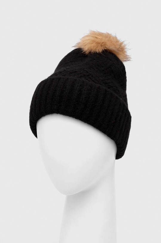 Only czapka z domieszką wełny z domieszką wełny czarny 15270050.Black